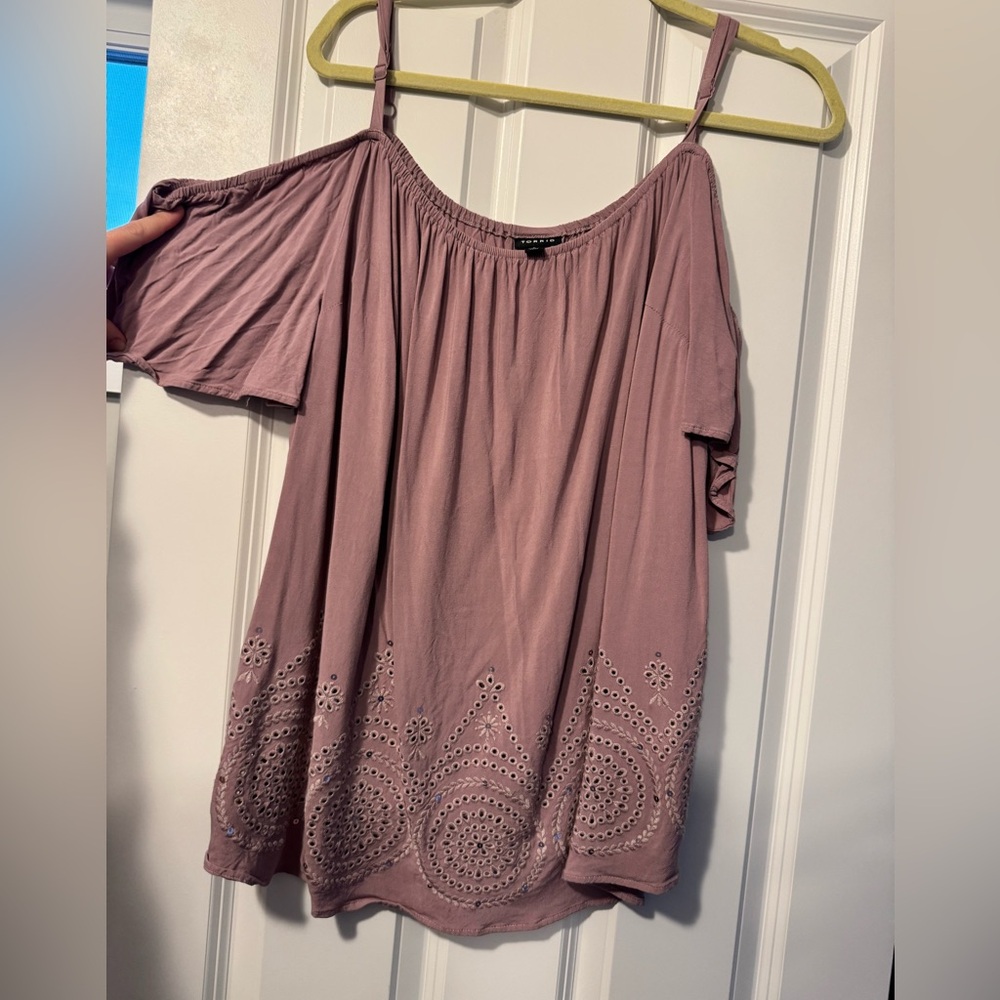 Torrid Mauve Off-Shoulder Blouse